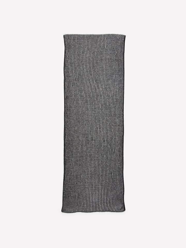 Black knit scarf - null - Gray | Sisley image number 1